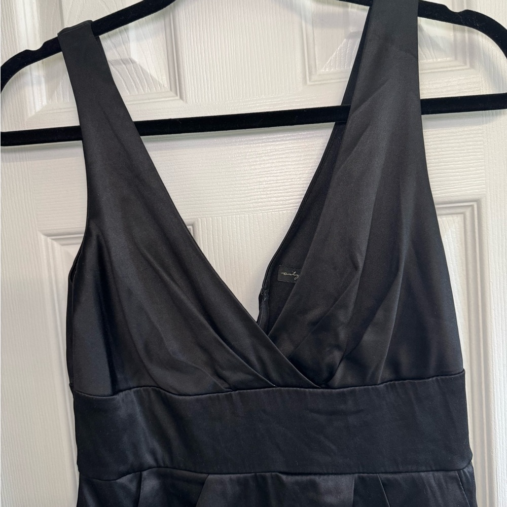 City Triangles Black V-Neck Mini Dress